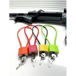 Lockforall Cable Gun Locks with Keys - Keyed Different 15" Cable Gun Safe Lock for Pistols, Rifles, and Shotguns, Home and Storage Firearm Locking and Safety, 15" * 4 Keyed Different Color