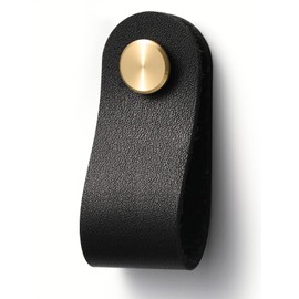 JIASENBAO - Tiradores de piel negro para cajones, 6 unidades, manijas de piel, pomos para gabinetes de cocina, cajones de baño, tocadores, manijas de muebles