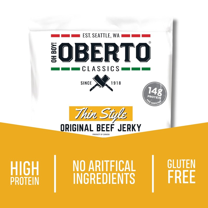 Oh Boy! Oberto Classics Thin Style Original Beef Jerky, 7