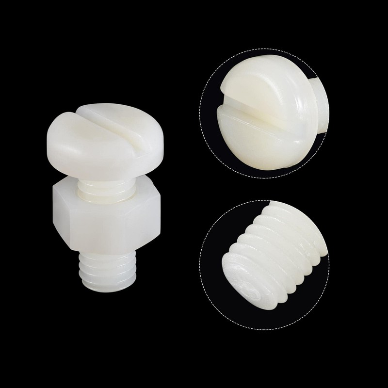 sourcing map 20 Pairs Nylon Screw Nut Assortment, M8x20mm Slotted