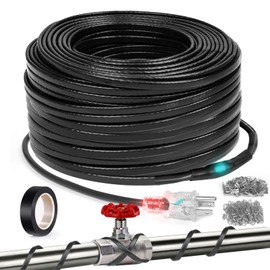 Heat tape, 100FT Deicing Heating Cable,Pipe (Metal And Plastic) Freeze Protected Water Pipe Heating Cable, Self Regulating Temperature, with Mounting Buckle, 120V 8W/ft