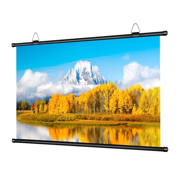 XIAOHUI Outdoor Projector Screen, 84 Inch, 16:9 Wall-Mounted, Non-Perforated Premium,