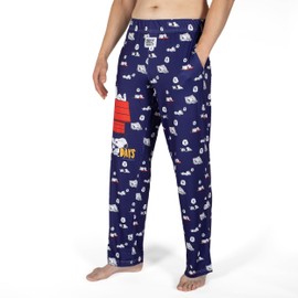 BRIEF INSANITY Snoopy Unisex Lounge Pajama Pants - Comfy, Loose-Fit, Ultra-Soft - Snoopy Lazy Days Sleep Bottoms (XX-Large)