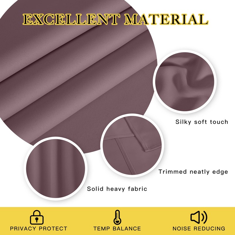NICETOWN Short Blackout Curtains for Bathroom - Sound Reducing Window