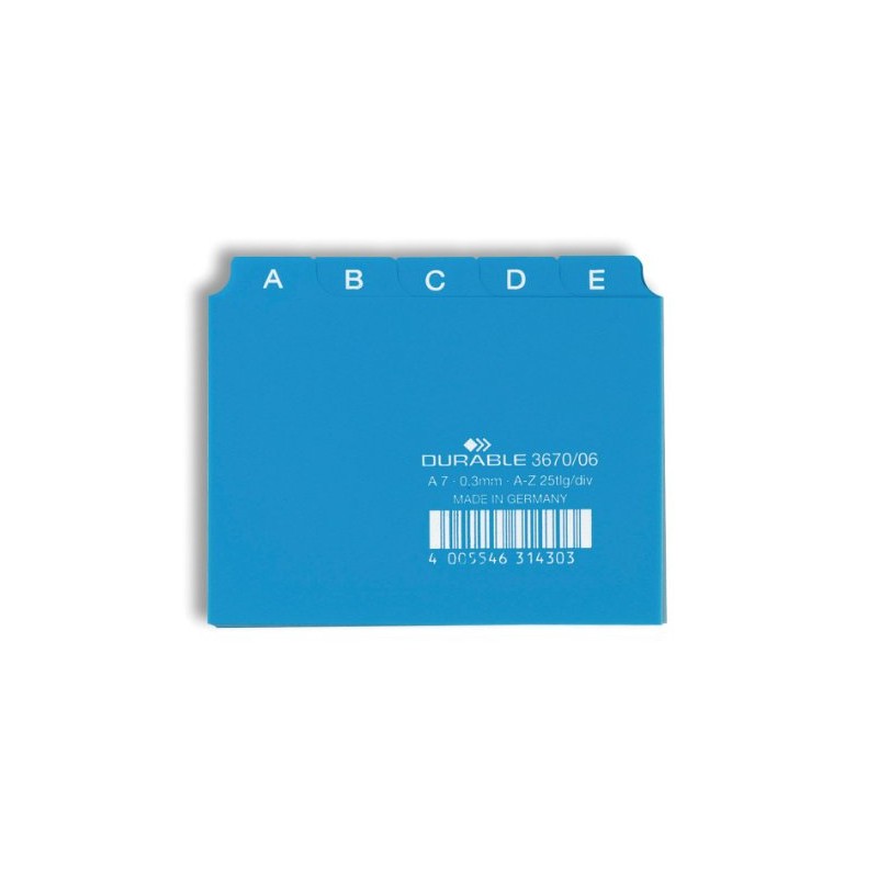 Durable 365003 Index Index A - Z A5 Landscape Pack