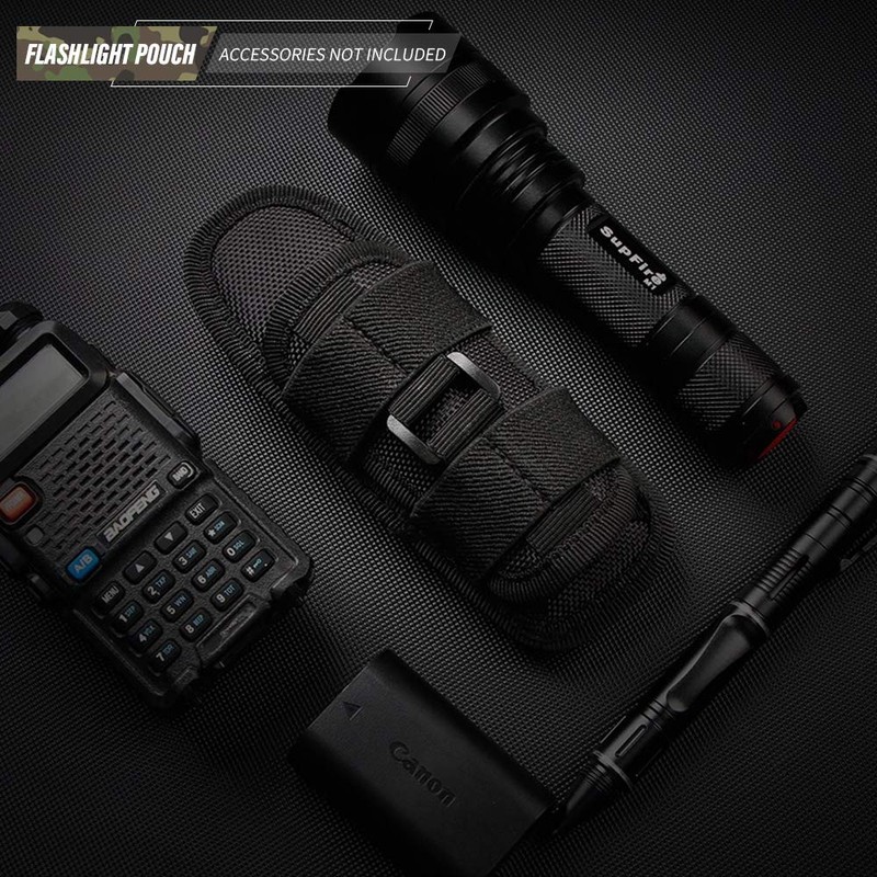 WYNEX Tactical Flashlight Holster Pouch, Rotatable Flashlight Holder Tactical Torch