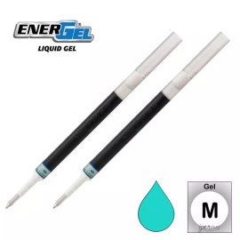 Pentel 2 Pk Pentel LR7-S3 EnerGel Refills, 0.7 mm Medium, Turquoise