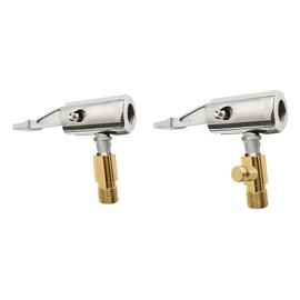 DXBNEZBC 2 PCS Bike Pump Adaptor – 1/4 Inch Lock-On Air Chuck with Threaded Nozzle – Push-On Tyre Inflator Adaptor for Car, Motorcycle, Bike & Truck – With Air Pressure Valve Spring Compressor