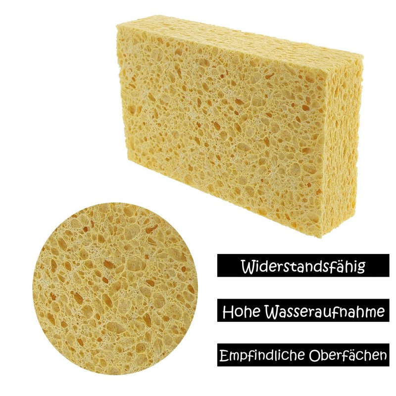 Viscose Sponge, Yellow, 150 x 110 x 35 mm, All-Purpose