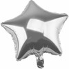 TRIXES 5 Silver Star Balloons, 18'' Metallic, Birthday Celebration Table