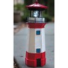 Jumbl JUMBLTM Solar Lighthouse with Rotating Lamp, Red, 11"
