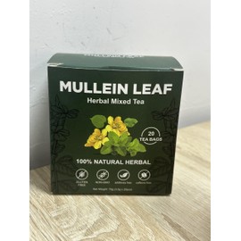 Mullein Leaf Tea, Mullein Tea Bags for Lungs -20 Bags Mullen Leaf & Herbal Blend, Mint Leaves for Respiratory Support & Detox, All-Natural Caffeine-Free