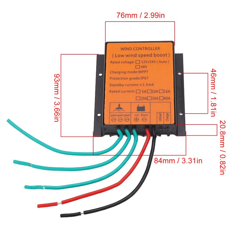 Wind Turbine Generator Controller MPPT 48V LED Display Charge Control