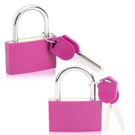Gym Locker Lock with Key, 2 Pack 42mm Key Lock for Gym Locker, Heavy Duty Locks with Keys Waterproof Padlocks Keyed Alike Gym-Locker Locks for Indoor and Outdoors use, Pink
