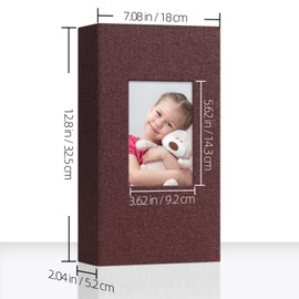 Vienrose Photo Album 4x6 holds 600 Photos 2 Pack, Baby Photo Album Linen Cover Memory Book for Gifts Wedding Family, Purple