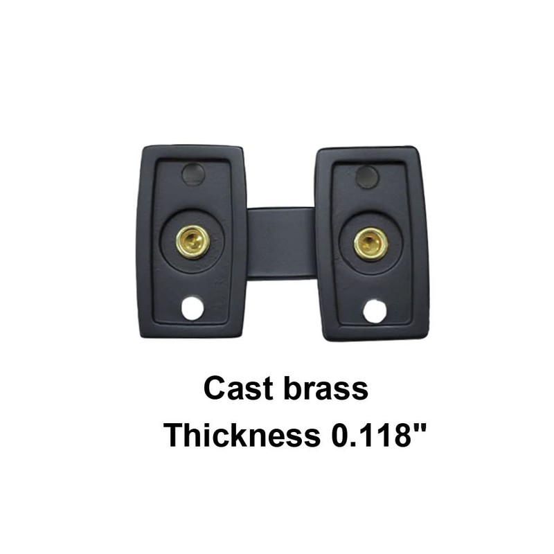 QCAA Solid Brass Shutter Bar/Door Latch, 7/8" x 2-3/32", Matte