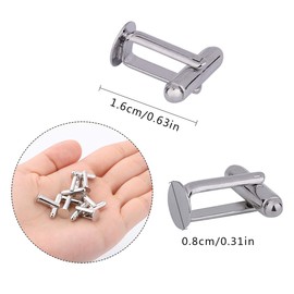 driew Blank Cufflinks, Blank Cufflink for Men Cuff Links Flat Pad Blank Setting Tray Pack of 20 (8mm)