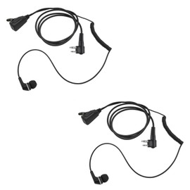 HELETUL Walkie Talkie in-Ear Earpiece Wired Ear Buds Earbuds with Ptt Mic Compatible for Motorola 2-Way Radio CLS bpr dlr dtr rdm Rum(2 Pack)