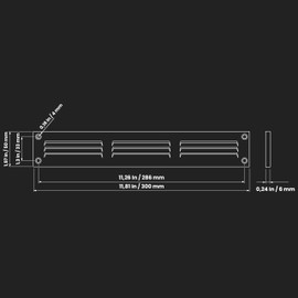 Repa Market Black Air Vent Cover 12" x 2" Inch (Outer Dimensions) - Steel Return Air Grilles - for Ceiling and Sidewall - HVAC - with Protection Screen (11.81" x 1.97" Inch)