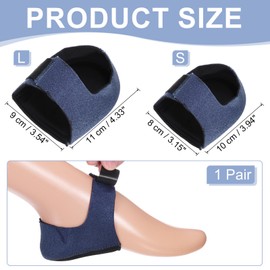 PATIKIL Heel Protectors, 1 Pair Heel Cups Adjustable Heel Cushion Pads Hook and Loop Fastener Heel Supports for Heel Pain Dry Cracked Heels Spur Pain Men/Women, Blue Small
