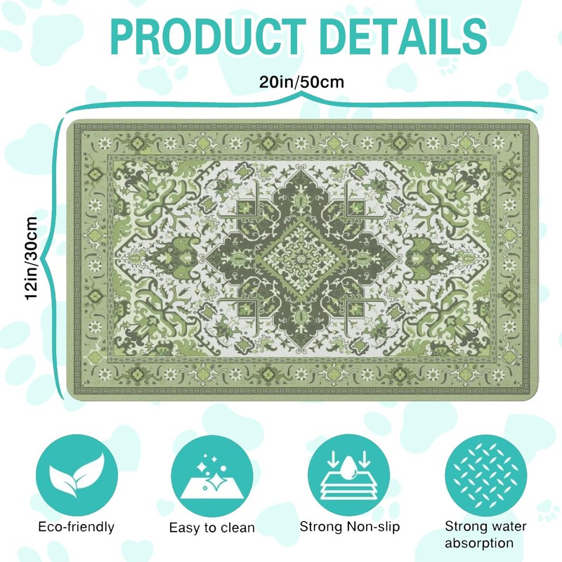 Pet Feeding Mat for Floors Waterproof Dog Mat for Food