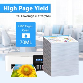 LCL 103 Cyan High Capacity Ink Bottle Replacement for Epson 103 Ink Cartridge Bottle Multipack Compatible with Epson EcoTank L1200 L1210 L1250 L3100 L3110 L3111 L3116 L3150 L3151 L3156 L3160 (2 Pack)