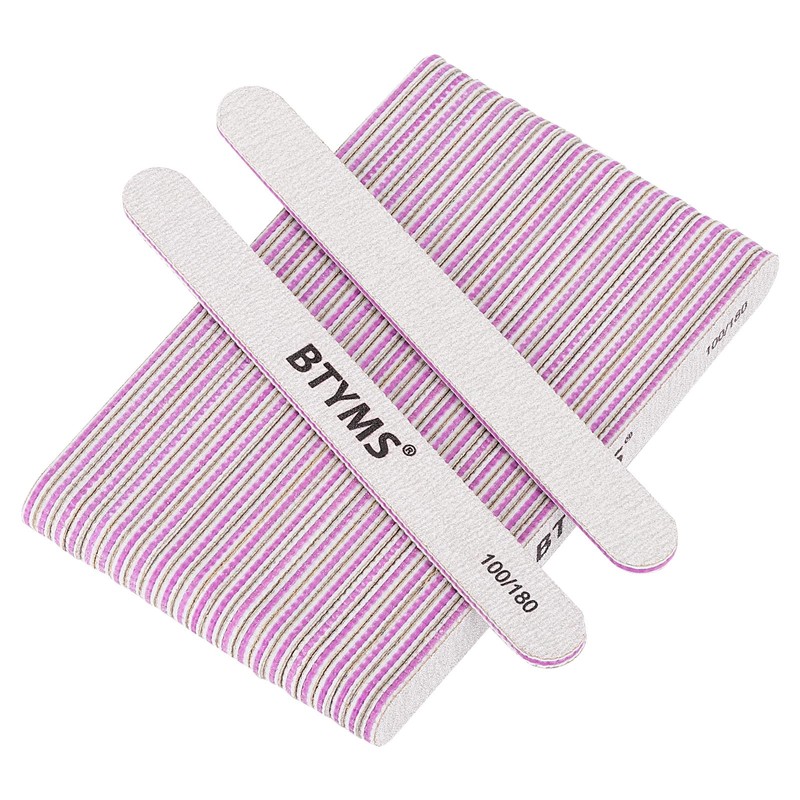 BTYMS 25 limas de uñas de grano 100/180 de doble