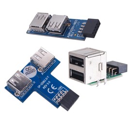 CY 3pcs/set 9 Pin USB2.0 Motherboard Front Panel Header Female to Dual USB Female Adapter Vertical Horizontal Type