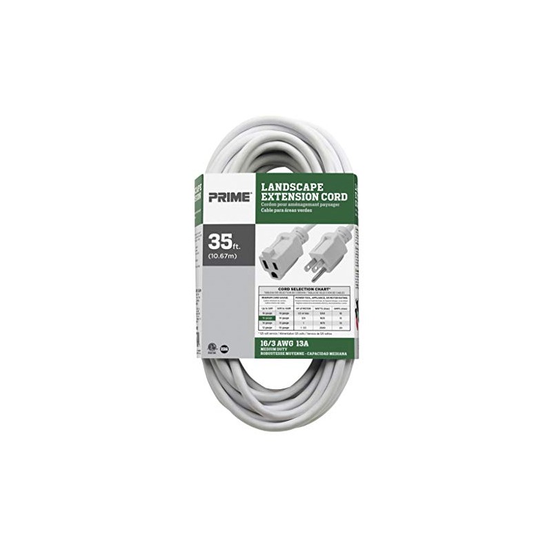 Prime EC883627 35-Foot 16/3 SJTW Patio and Deck Extension Cord,