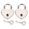 2 Pieces Small Heart Shaped Padlock with Key Mini Lock