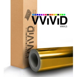 VViViD Gloss Chrome Gold Vinyl Wrap Adhesive Film Roll Air Release DIY Decal Sheet (6 Inch x 60 Inch)