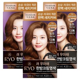 Ryeo Uachae Stylish Gray Hair Cream, 7O Orange Brown, 3 Pieces / 려 우아채 멋내기 새치크림, 7O오렌지브라운, 3개