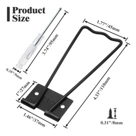 Rierdge 10 Pcs Easel Back, 4.39” Iron Picture Frame Easel Back with Screws & Screwdriver (Black)