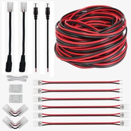 GTIWUNG 2-Pin LED Strip Connector 3528 2835 8 mm LED Strip Connector, DC Connection Cable, Pack of 16
