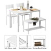 DlandHome Dining Table with 2 Chairs and 1 Bench Dining