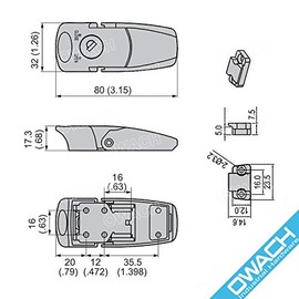 3" Draw Latch for Saddlebags, Trunk, Toolbox, Black with Lock Large Size Replace Southco V7-20-111-50