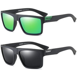 Tramean Retro Polarized Sunglasses for Men and Women Classic Vintage Square Sun Glasses UV400 Protection,2 Pack