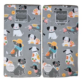 Kay Dee Designs Set of 2 DOG PATCH Puppy Dogs Terry Kitchen Towels by Kay Dee Designs