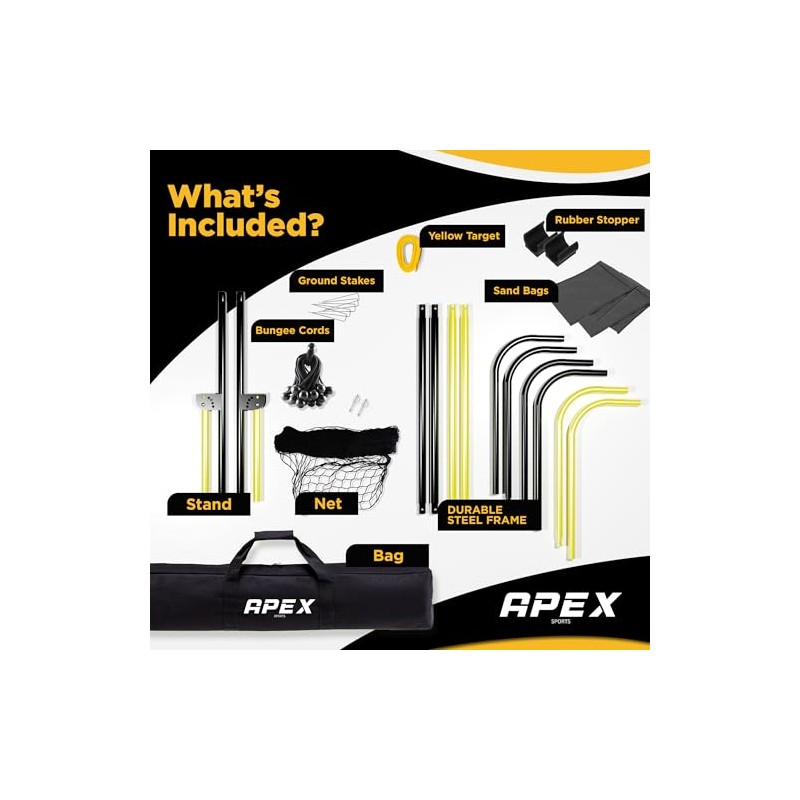 Apex Sports - Adjustable Volleyball Rebounder Net 7x4 ft –
