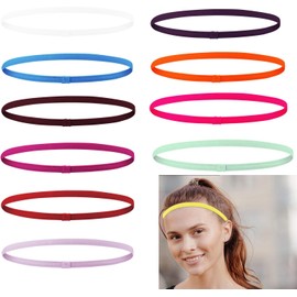 WADY Mini Cintas para elPelo, 10 PcsDiadema Deportiva, Antideslizante de Bandas Elásticas para La Cabeza,Mini Headbands de Entrenamiento de Mujer,Bandas para El Cabello Deportivas Hombre (Estilo 2, 1)