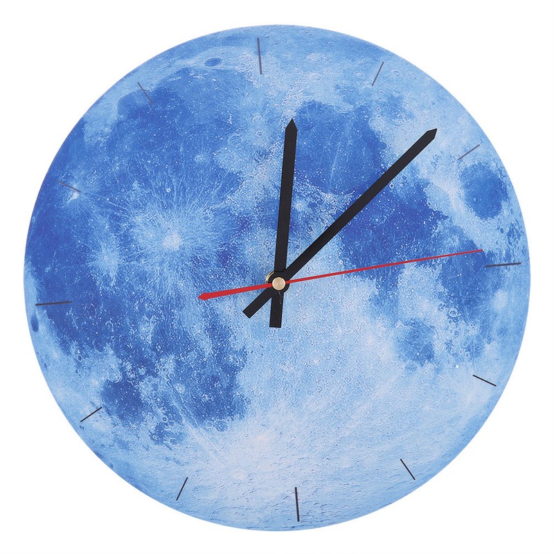 1Pc Moon Design Wall Hanging Clock Silent Watch for Living