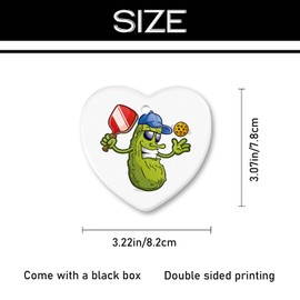 Christmas Ornaments Pickle Cartoon Mascot Game of Pickleball Cute Ceramic Ornament Porcelain Tree Ornament Decorations Keepsake for Holiday