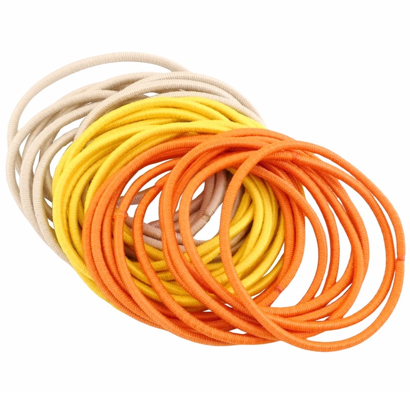 HAARallerliebst Hair Bobbles Extra Thin (Pack of 30, Beige, Yellow,