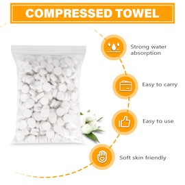 Happysnow Disposable Towel for Compressed Towels, Tablet Travel Fabric, Pack of 500
