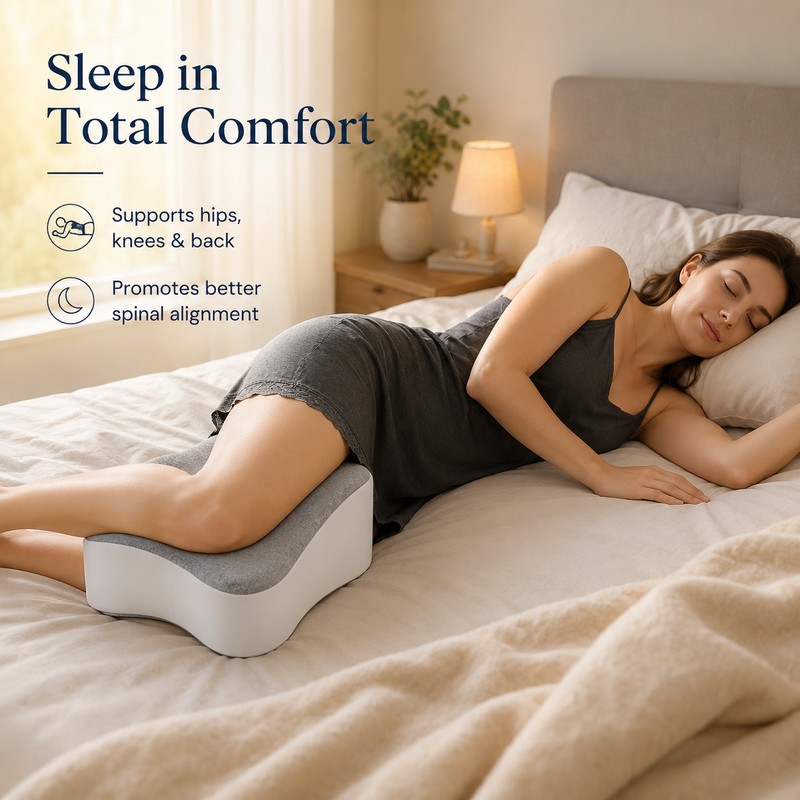 Large Memory Foam Knee Pillow for Side Sleepers – 14-Inch