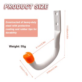 WXUP HOPS 6 Pack Heavy Duty Garage Storage Hooks - Wall Mount Utility Hooks for Garage Organization, Bike Hangers, Tool Storage, Ladder Storage, and More(White+Orange)