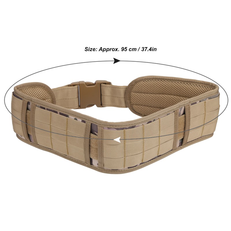 Outdoor Waist Belt Multifunctional Adjustable Military Hunting Widen Waist StrapKhaki