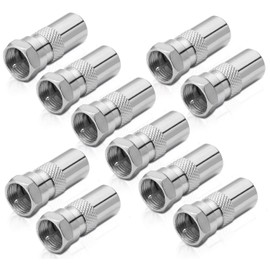 conecto F Male to IEC Coax Male Aerial Adapter for TV Aerial Wiring (Pack of 10)