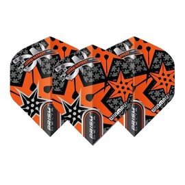 WINMAU Dart Flights - Professional Player - Prism Delta Danny Noppert Extra Thick 100 Micron - 1 Set per pack (3 darts Flights in total) - Professional Darts Accessories - Black & Orange