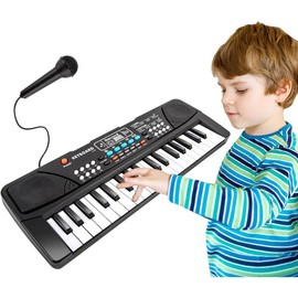 Kids Piano Keyboard, Piano for Kids with Microphone Portable Electronic Keyboards for Beginners 37 Keys Musical Toy for 3/4/5/6 Year Old Girls Boys - Color: Pink